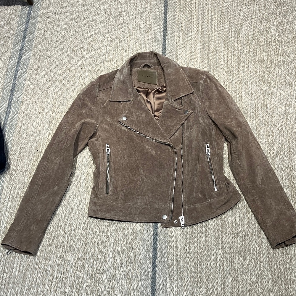 Light Brown Suede Moto Jacket